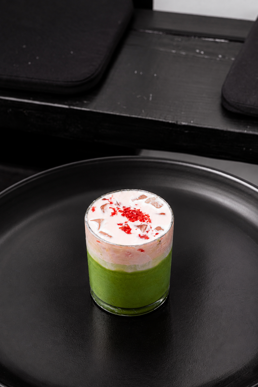 Matcha strawberry cream latte